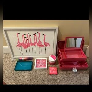 Girls kids bathroom accessories teal and pink
***PRINT UNAVAILABLE ***